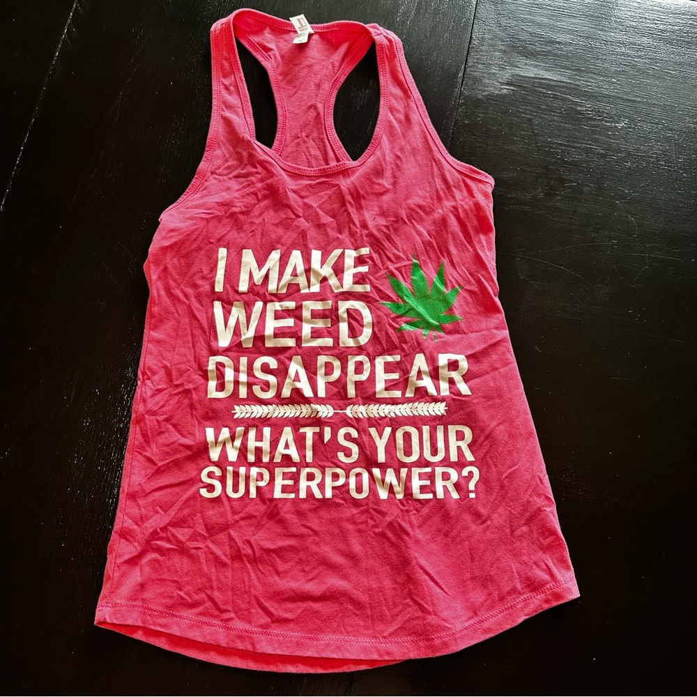 Pink Medium 420 Graphic Women's Tank Top Weed
